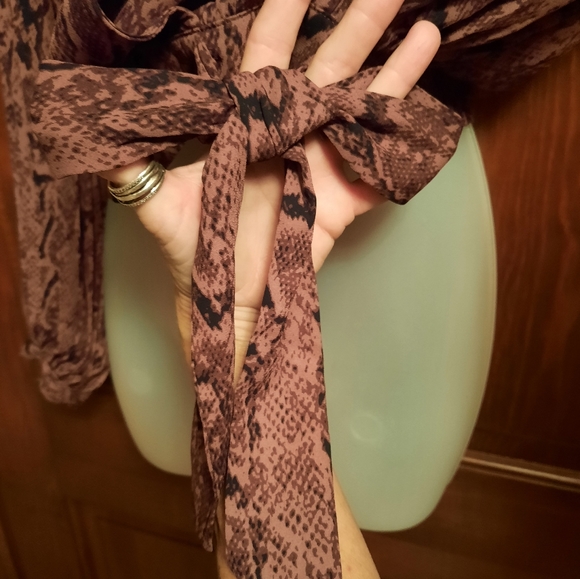 Cupcakes and Cashmere Plum Snake Blouse - Picture 7 of 9